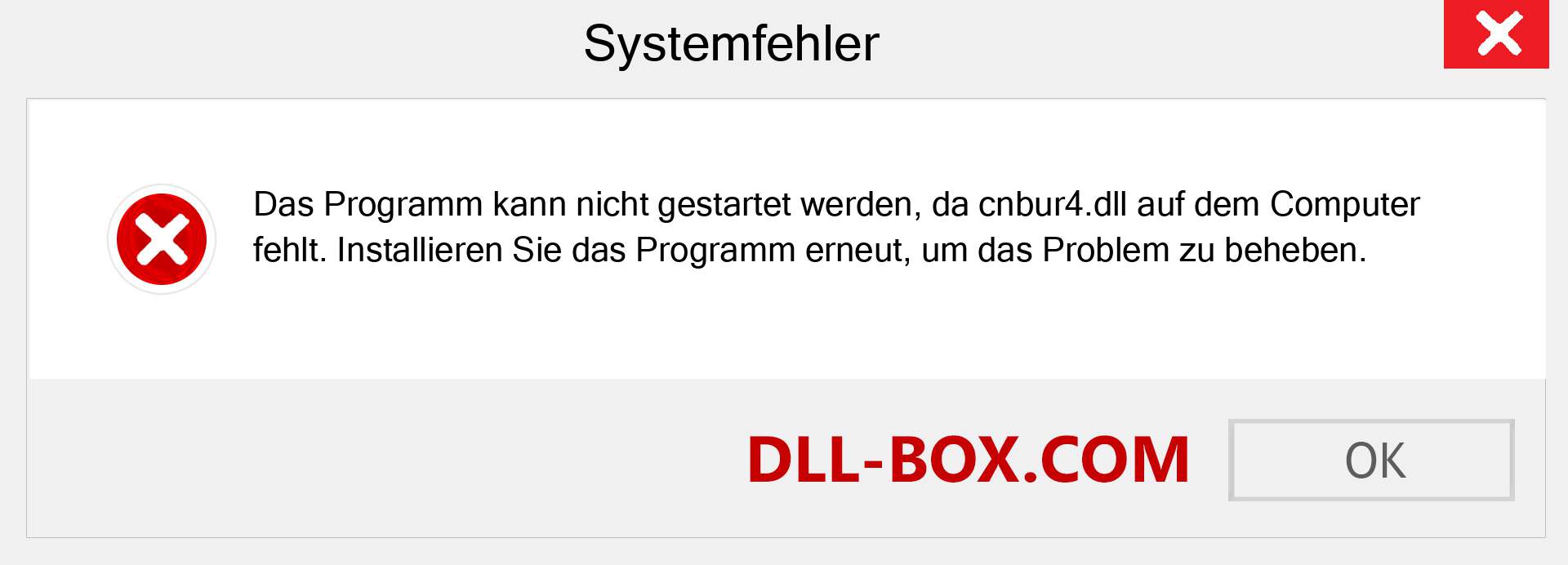 cnbur4.dll-Datei fehlt?. Download für Windows 7, 8, 10 - Fix cnbur4 dll Missing Error unter Windows, Fotos, Bildern